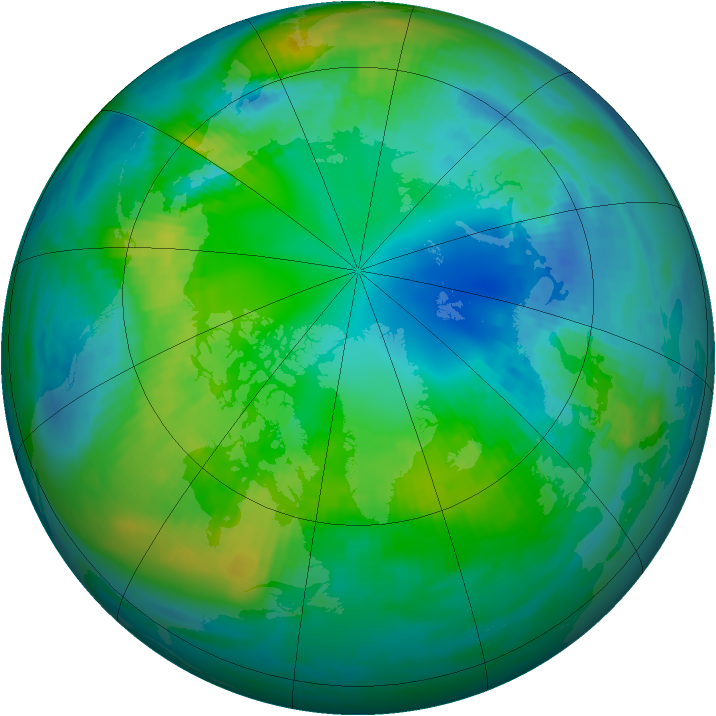 Arctic ozone map for 24 October 1981